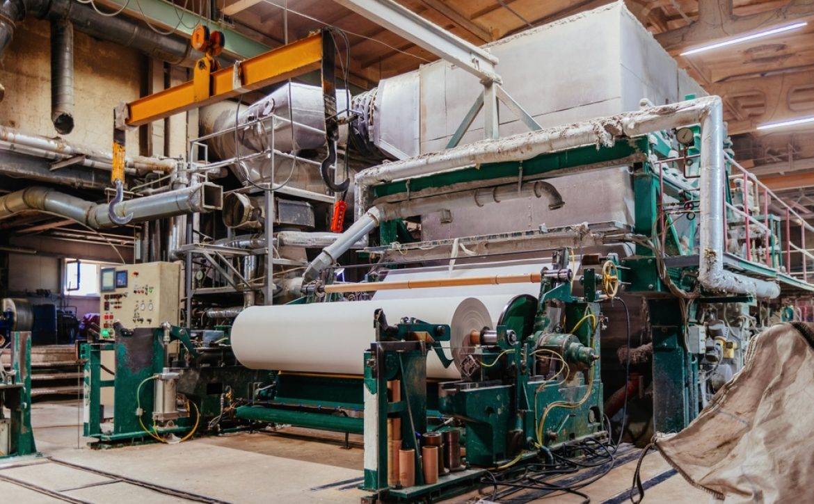 Waste,Paper,Recycling,Plant.,Machine,For,Production,Of,Paper,Rolls.