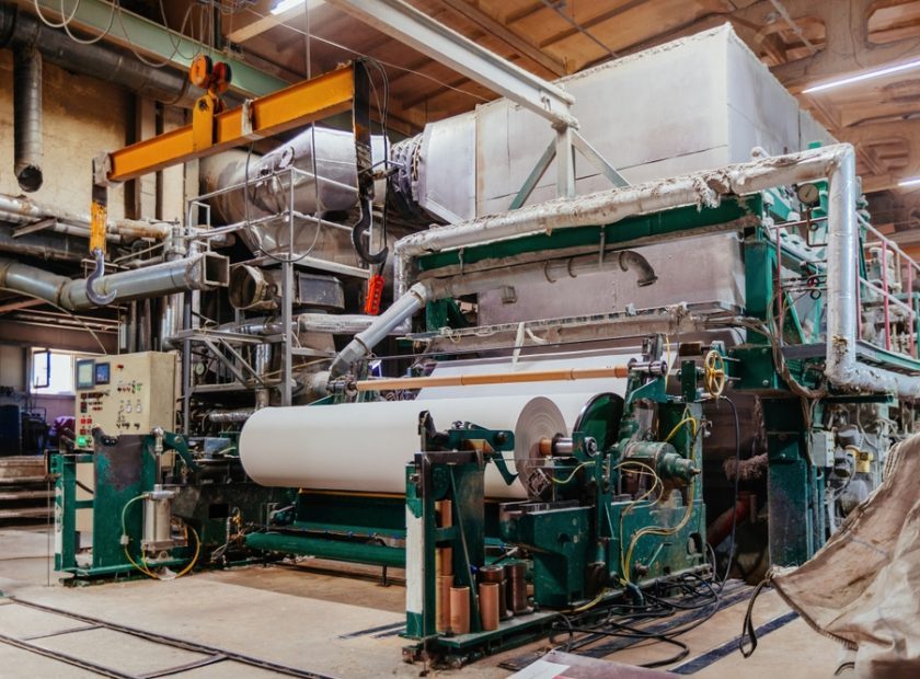 Waste,Paper,Recycling,Plant.,Machine,For,Production,Of,Paper,Rolls.